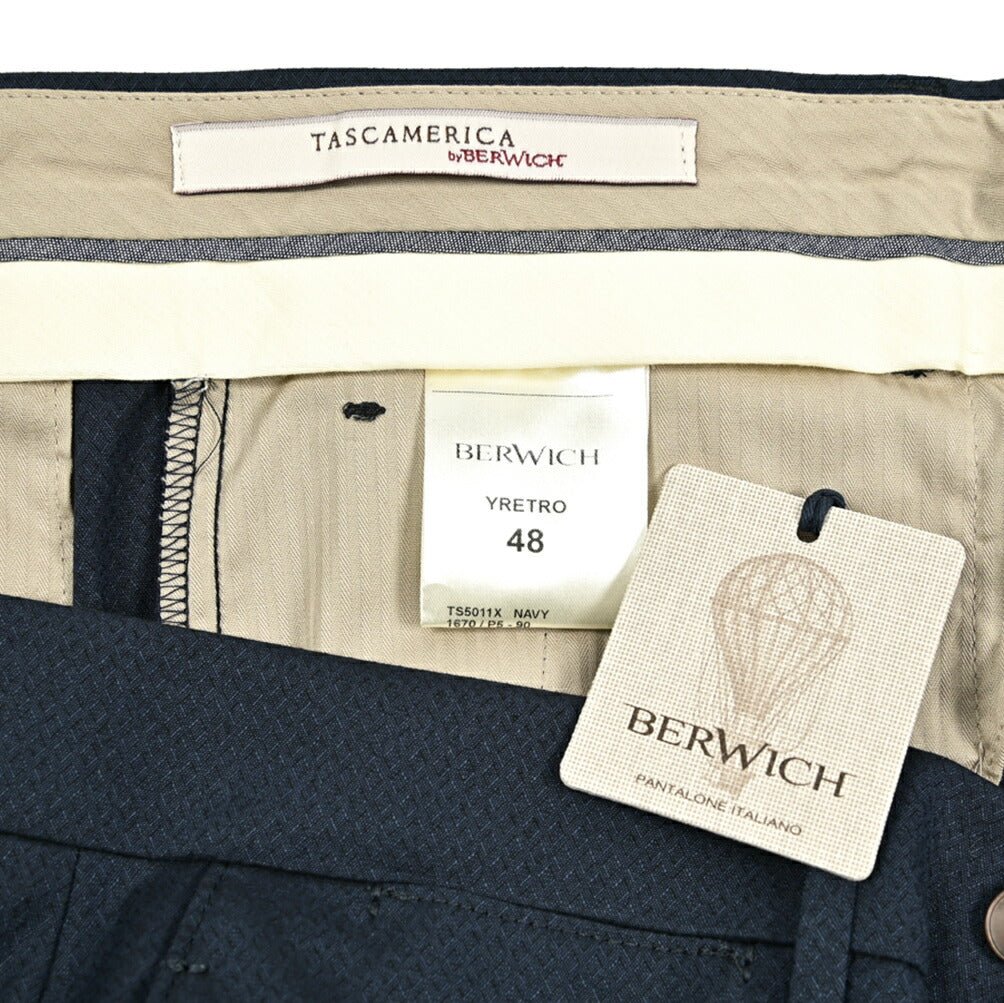 Pre SUMMER SALE|BERWICH Y RETRO ストレッチコットン ノータックスラックス / TASCAMERICA|421741 - 46|GUARDAROBA MILANO OFFICIAL STORE