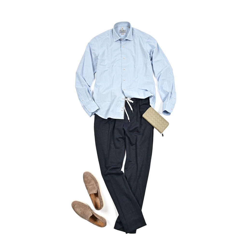 Pre SUMMER SALE|ORIAN DENIM DIVISION コットン100% ホリゾンタルカラードレスシャツ|421076 - 38|GUARDAROBA MILANO OFFICIAL STORE