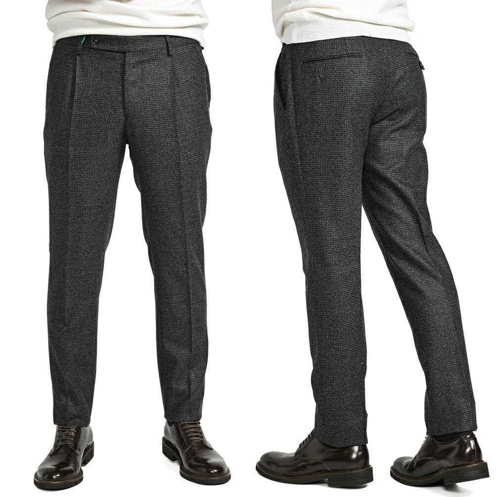 SALE|BERWICH MORELLO ヴァージンウール100% シャークスキンワンタックスラックス|413389 - 46|GUARDAROBA MILANO OFFICIAL STORE