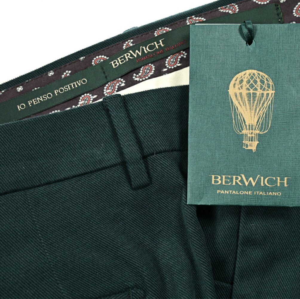 PRE WINTER SALE対象|BERWICH MORELLO ストレッチコットン 微起毛ワンタックチノスラックス|GUARDAROBA MILANO OFFICIAL STORE