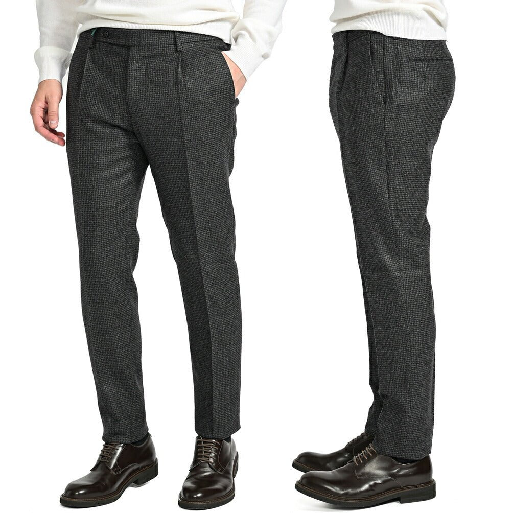 PRE WINTER SALE対象|BERWICH MORELLO ストレッチコットン 微起毛ワンタックチノスラックス|GUARDAROBA MILANO OFFICIAL STORE