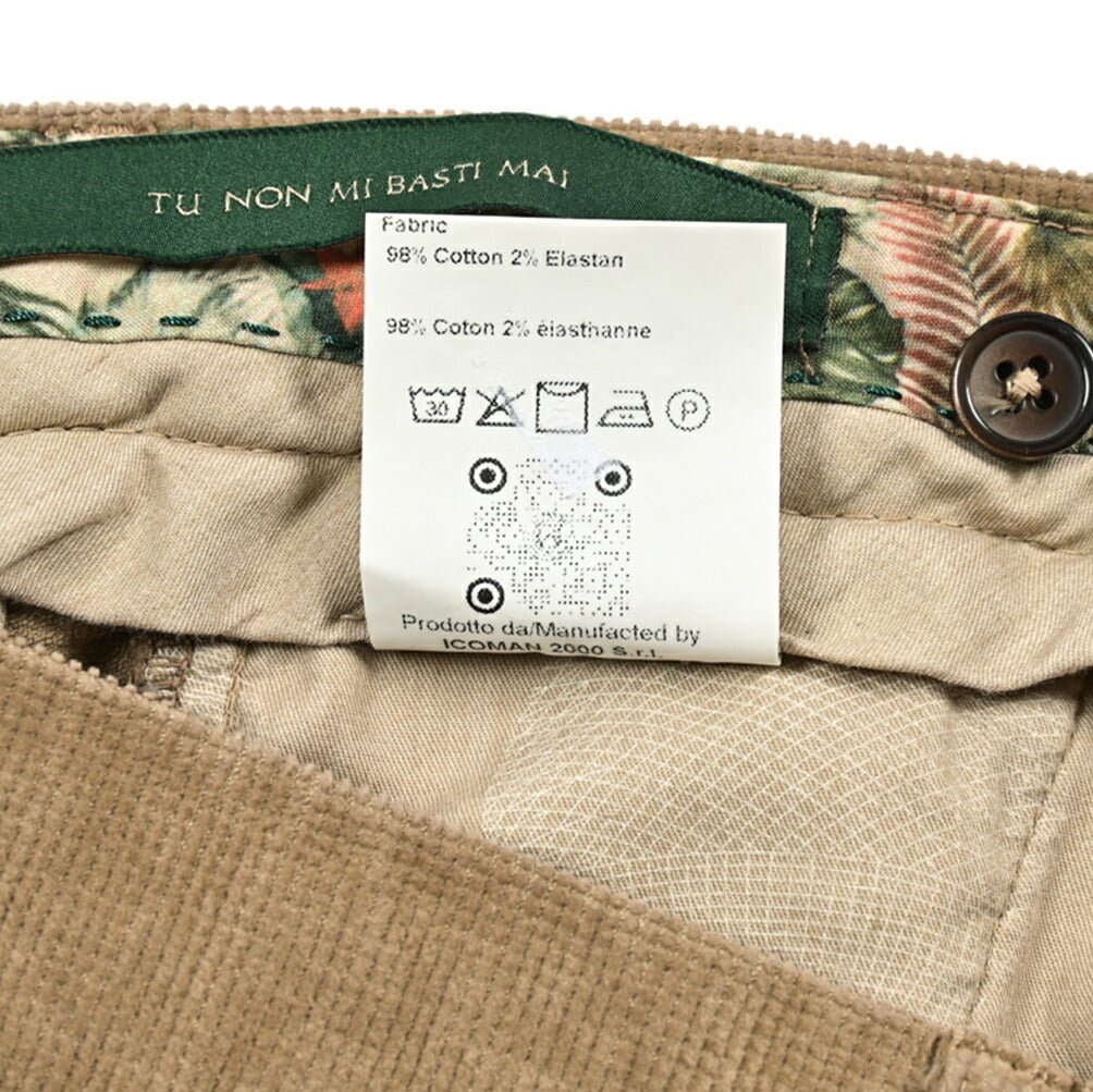 SALE|BERWICH MORELLO ストレッチコットン コーデュロイノータックスラックス|413419 - 48|GUARDAROBA MILANO OFFICIAL STORE