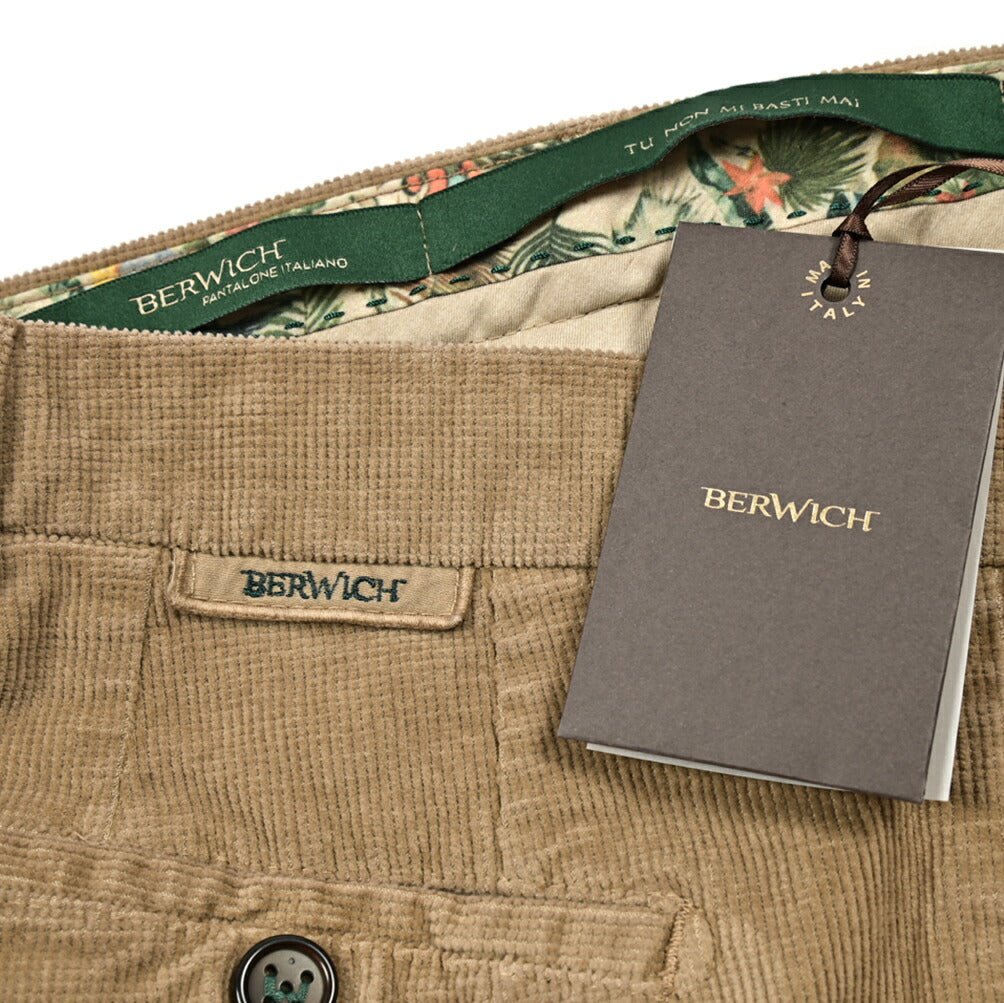 SALE|BERWICH MORELLO ストレッチコットン コーデュロイノータックスラックス|413419 - 48|GUARDAROBA MILANO OFFICIAL STORE