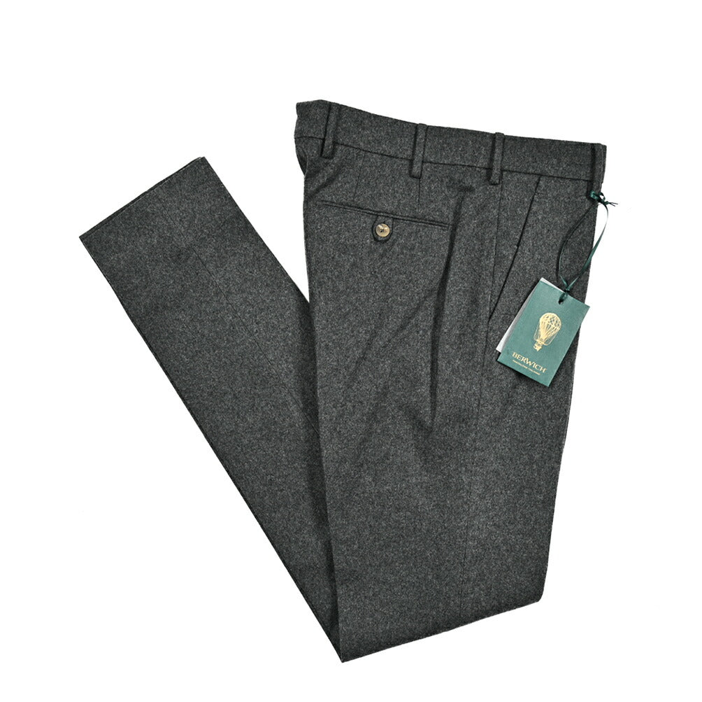 SALE|BERWICH MORELLO ウールフランネル ノータックスラックス|413285|GUARDAROBA MILANO OFFICIAL STORE
