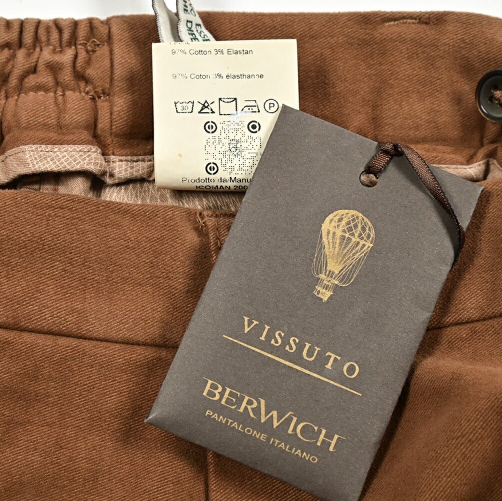 SALE|BERWICH RETRO ストレッチコットン 微起毛ワンタックチノスラックス|413436 - 48|GUARDAROBA MILANO OFFICIAL STORE