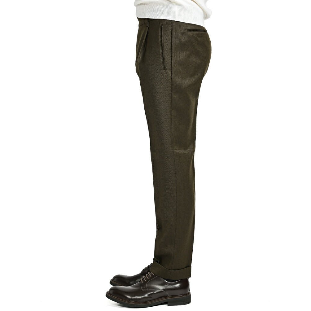 SALE|BERWICH RETRO ストレッチコットン 微起毛ワンタックチノスラックス|413436 - 48|GUARDAROBA MILANO OFFICIAL STORE