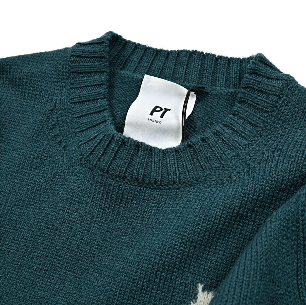 PT TORINO ヴァージンウール100% クルーネックミドルゲージニットセーター / PT01|GUARDAROBA MILANO OFFICIAL STORE