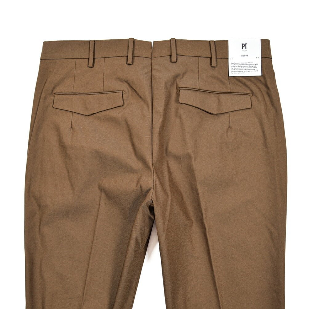SALE|PT TORINO ACTIVE MASTER FIT ストレッチコットンナイロンチノ ワンタックスラックス / PT01|410670 - 48|GUARDAROBA MILANO OFFICIAL STORE