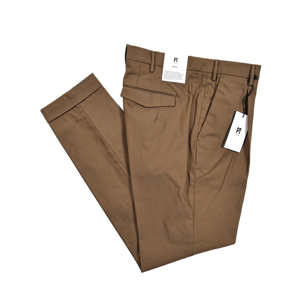 PT TORINO ACTIVE MASTER FIT ストレッチコットンナイロンチノ ワンタックスラックス / PT01|GUARDAROBA MILANO OFFICIAL STORE