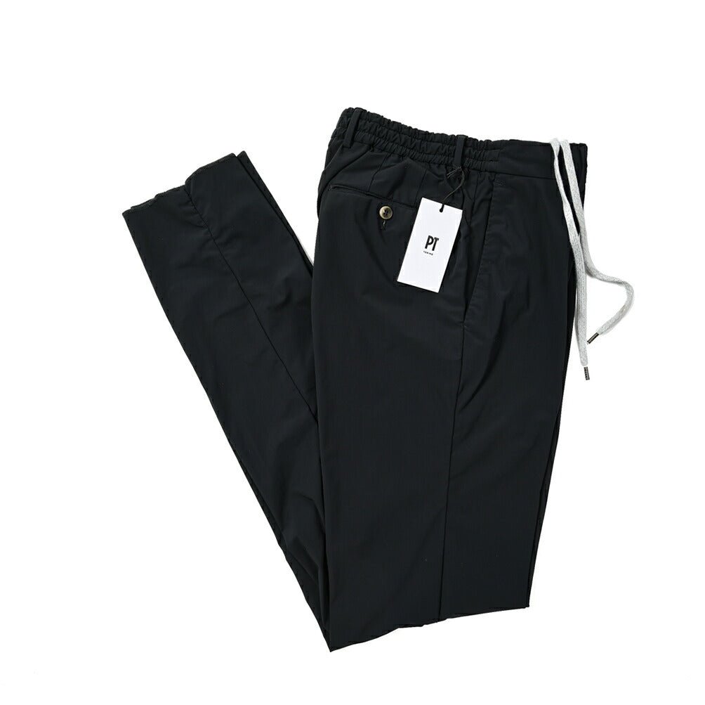 PT TORINO ACTIVE SLIM FIT 高機能ストレッチナイロン ドローコード付きノータックスラックス / PT01 KULT