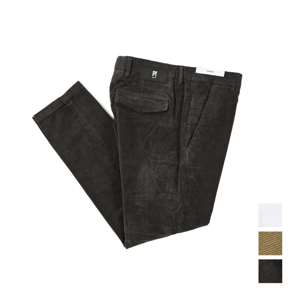 PT TORINO DENIM "JUNGLE" ストレッチコットンコーデュロイ テーパードパンツ