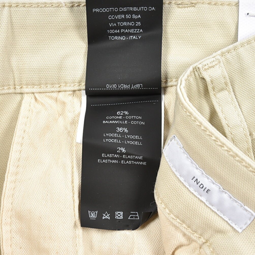 PT TORINO DENIM "INDIE" リヨセル混コットンチノ ストレッチテーパードパンツ ライトベージュ 36 | GUARDAROBA MILANO OFFICIAL STORE