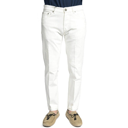 PT TORINO DENIM “REGGAE” ストレッチデニム テーパードジーンズ / ダメージ加工 ホワイト 32 | GUARDAROBA MILANO OFFICIAL STORE