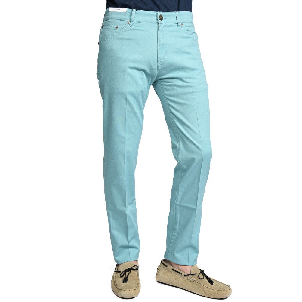 PT TORINO DENIM "REGGAE" リヨセル混コットンチノ ストレッチテーパードパンツ ライトグリーン 32 | GUARDAROBA MILANO OFFICIAL STORE