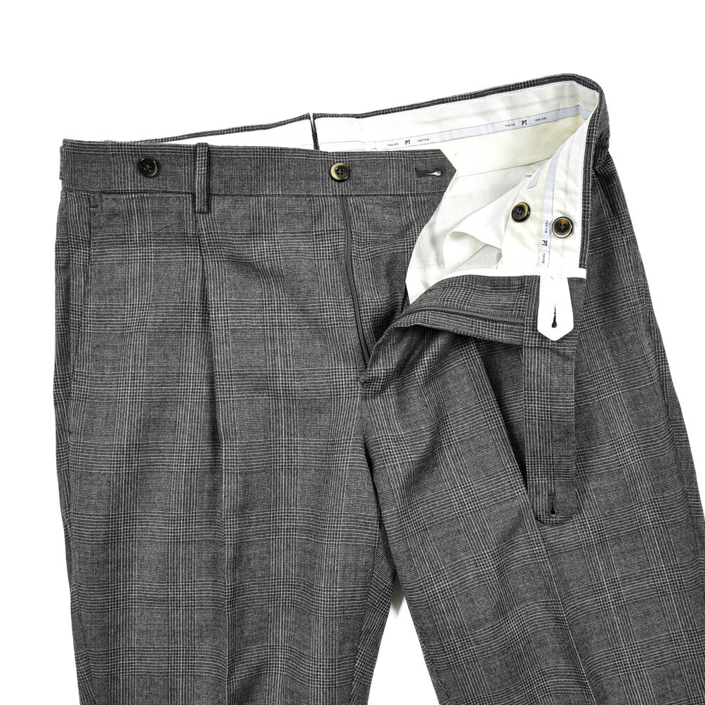 SALE|PT TORINO GENTLEMAN FIT ストレッチウール ワンタックスラックス / PT01|410642 - 50|GUARDAROBA MILANO OFFICIAL STORE