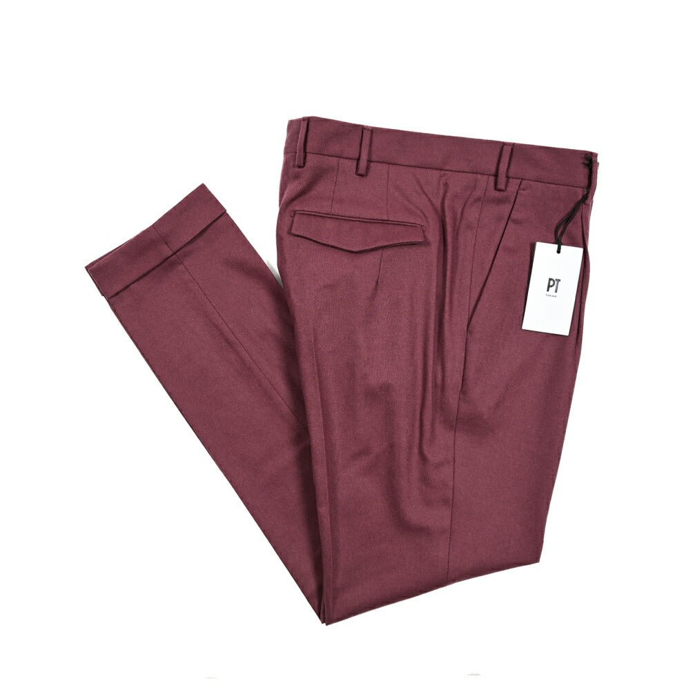 SALE|PT TORINO MASTER FIT ストレッチウール ワンタックスラックス / PT01|410685 - 48|GUARDAROBA MILANO OFFICIAL STORE