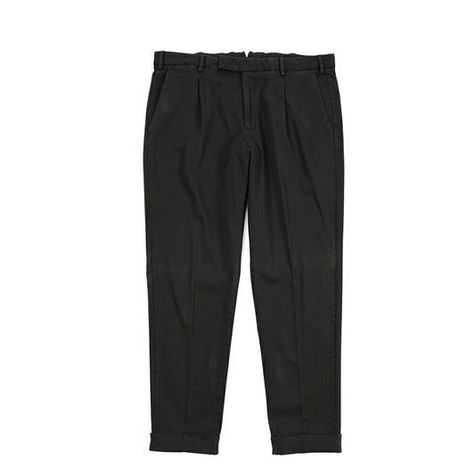 PT TORINO “REBEL FIT” ストレッチコットン ワンタックパンツ ブラック 52 | GUARDAROBA MILANO OFFICIAL STORE