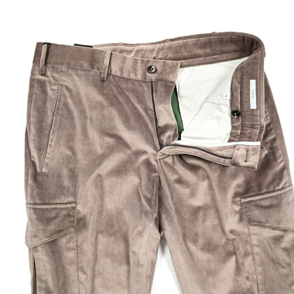 SALE|PT TORINO SLIM FIT コットン100% ベルベットクロスノータックカーゴスラックス (DELUXE COTTON) / PT01|410520 - 48|GUARDAROBA MILANO OFFICIAL STORE