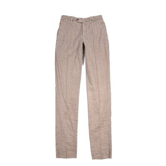 PT TORINO "SOFT FIT" リネン混コットン ドローコード付きイージーパンツ ブラウン 46 | GUARDAROBA MILANO OFFICIAL STORE