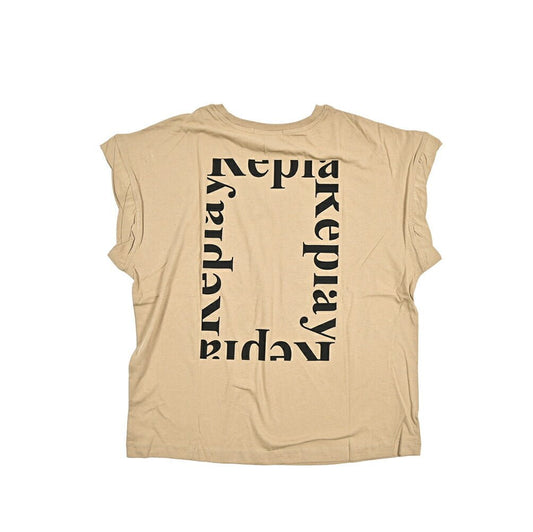 REPLAY コットン100% ノースリーブTシャツ / レディース ベージュ L | GUARDAROBA MILANO OFFICIAL STORE
