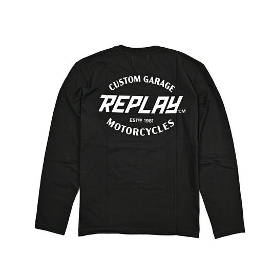 REPLAY コットン100% 長袖Tシャツ ブラック M | GUARDAROBA MILANO OFFICIAL STORE