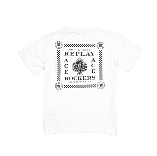 REPLAY コットン100% 半袖Tシャツ ホワイト S | GUARDAROBA MILANO OFFICIAL STORE