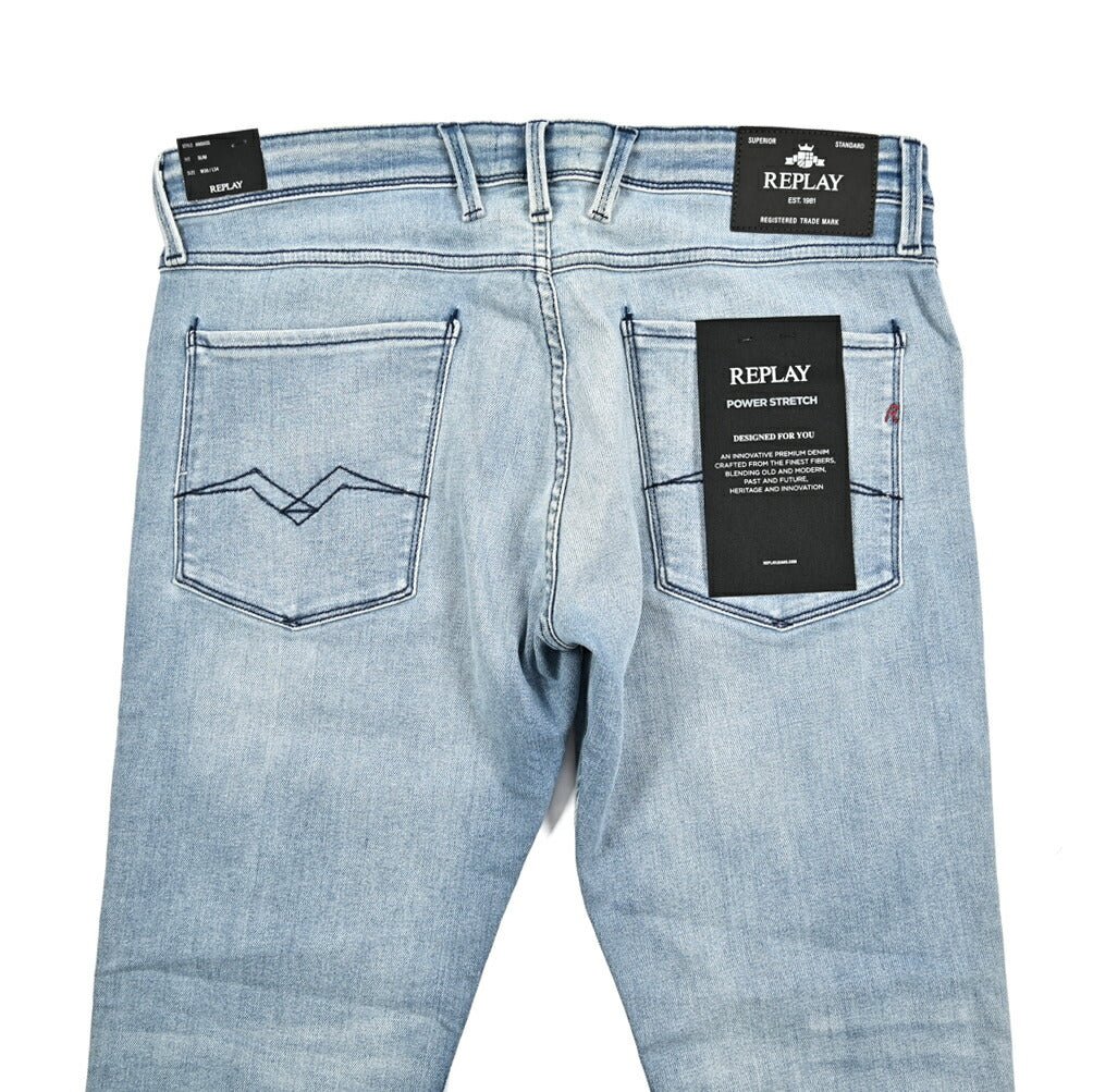 秋冬先行セール|REPLAY ANBASS ストレッチデニム スリムフィットジーンズ / M914Y|427222-W29-L32|GUARDAROBA MILANO OFFICIAL STORE