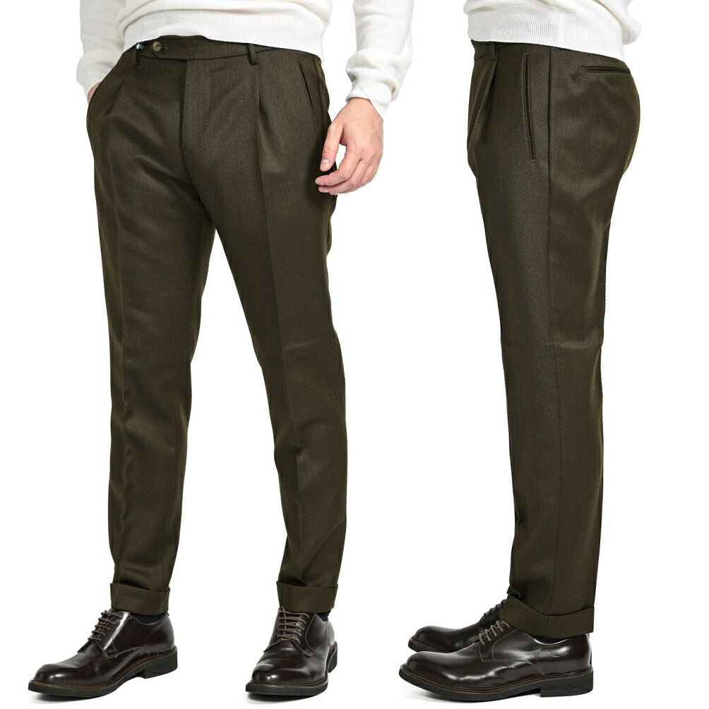 SALE|BERWICH RETRO ストレッチコットン ワンタックチノスラックス|413195 - 44|GUARDAROBA MILANO OFFICIAL STORE