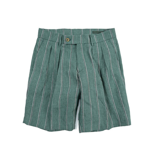 SALE|BERWICH “BERMUDA 2P” リネン100% ツータックショーツ グリーン(gem green) 46 | GUARDAROBA MILANO OFFICIAL STORE