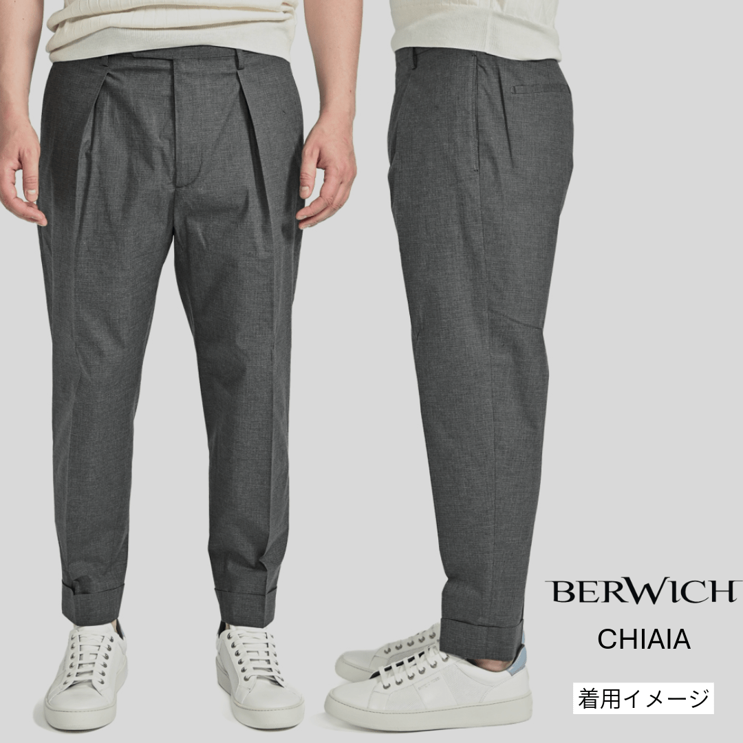 SALE|BERWICH "CHIAIA JOGGER" ストレッチコットン ベルトレスイージースラックス|424980 - 46|GUARDAROBA MILANO OFFICIAL STORE