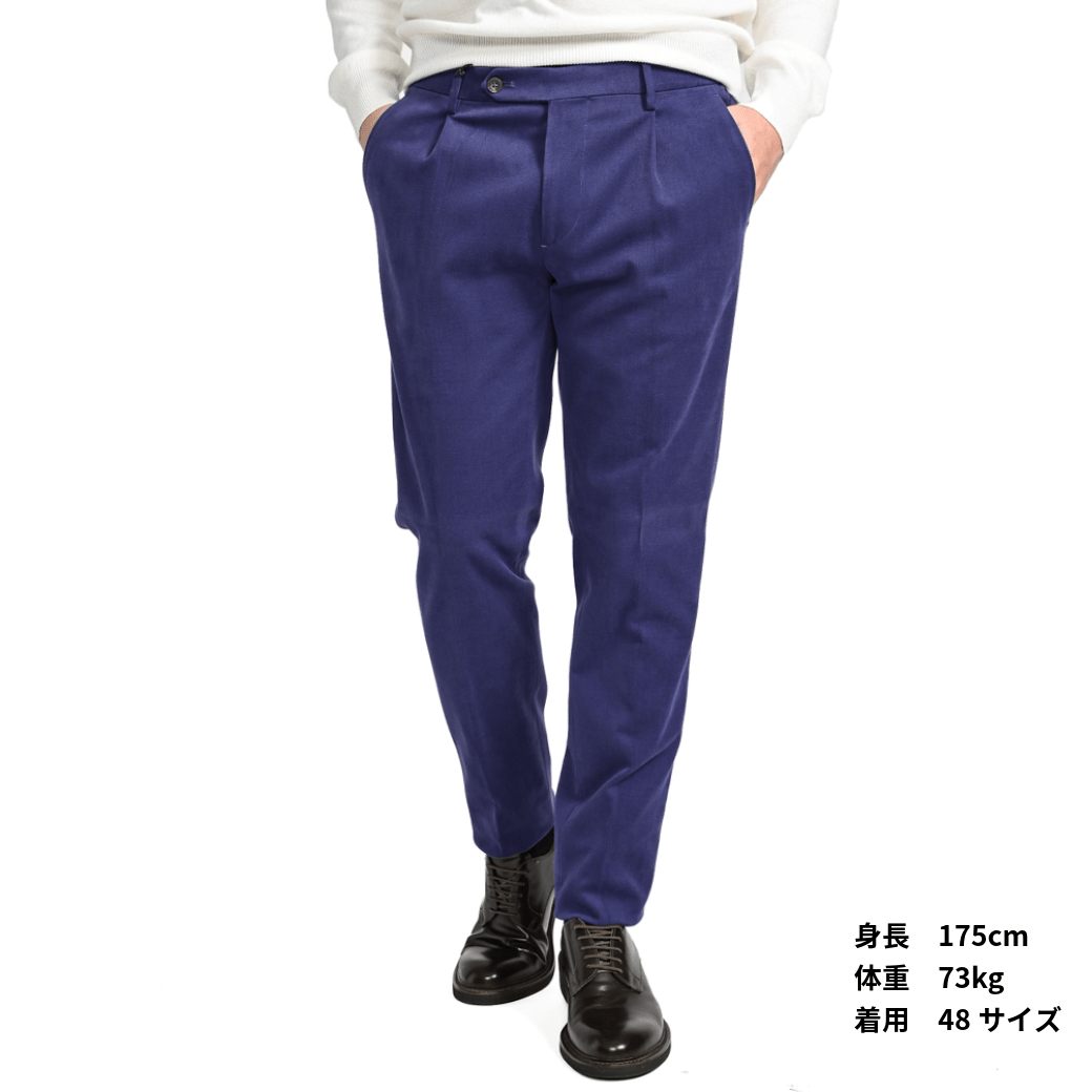 SALE|BERWICH MORELLO ワンタックスラックスストレッチコットンパープル|411537 - 46|GUARDAROBA MILANO OFFICIAL STORE