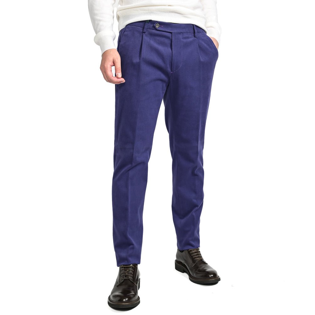 SALE|BERWICH MORELLO ワンタックスラックスストレッチコットンパープル|411537 - 46|GUARDAROBA MILANO OFFICIAL STORE