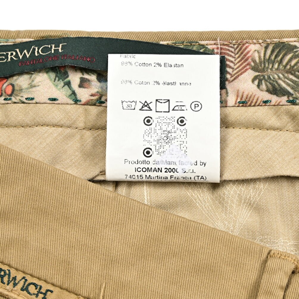 SALE|BERWICH "MORELLO" ストレッチコットンチノ ノータックスリムスラックス|425161 - 46|GUARDAROBA MILANO OFFICIAL STORE