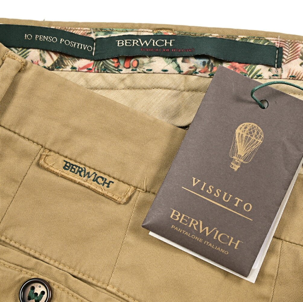 SALE|BERWICH "MORELLO" ストレッチコットンチノ ノータックスリムスラックス|425161 - 46|GUARDAROBA MILANO OFFICIAL STORE