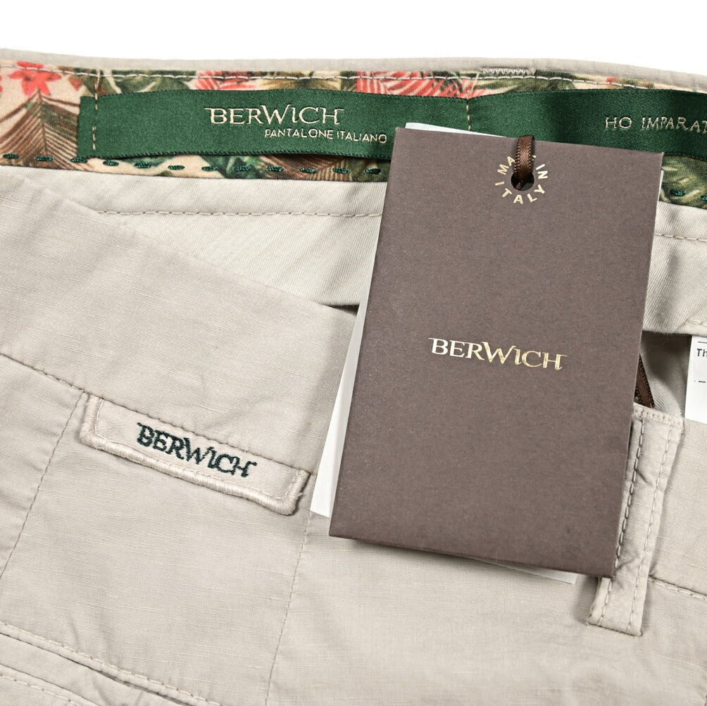 SALE|BERWICH "MORELLO" ストレッチコットンリネン ノータックスリムスラックス|425164 - 46|GUARDAROBA MILANO OFFICIAL STORE