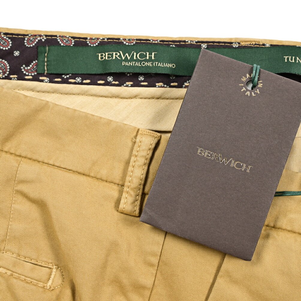 SALE|BERWICH "MORELLO" ストレッチコットンチノ ノータックスリムスラックス|425167 - 44|GUARDAROBA MILANO OFFICIAL STORE
