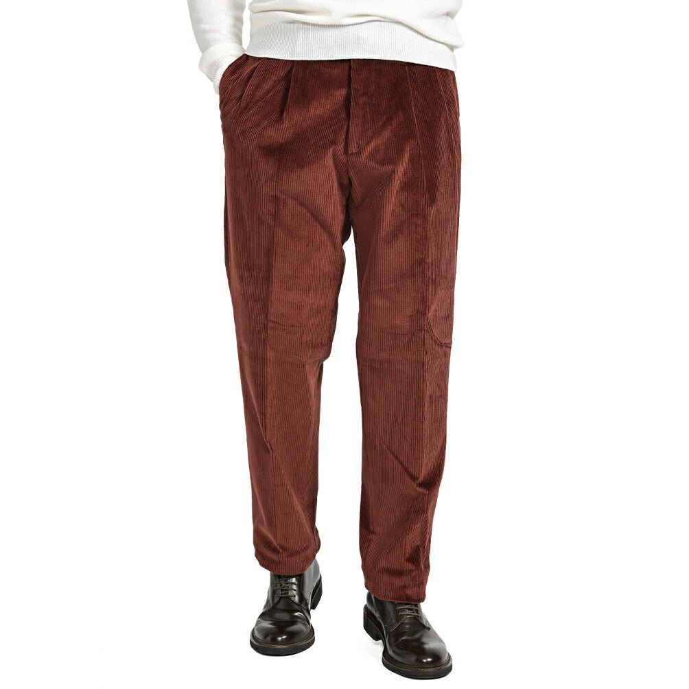 SALE|BERWICH NEGRONI LUX ストレッチコットンコーデュロイ ツータックスラックス|411937 - 46|GUARDAROBA MILANO OFFICIAL STORE