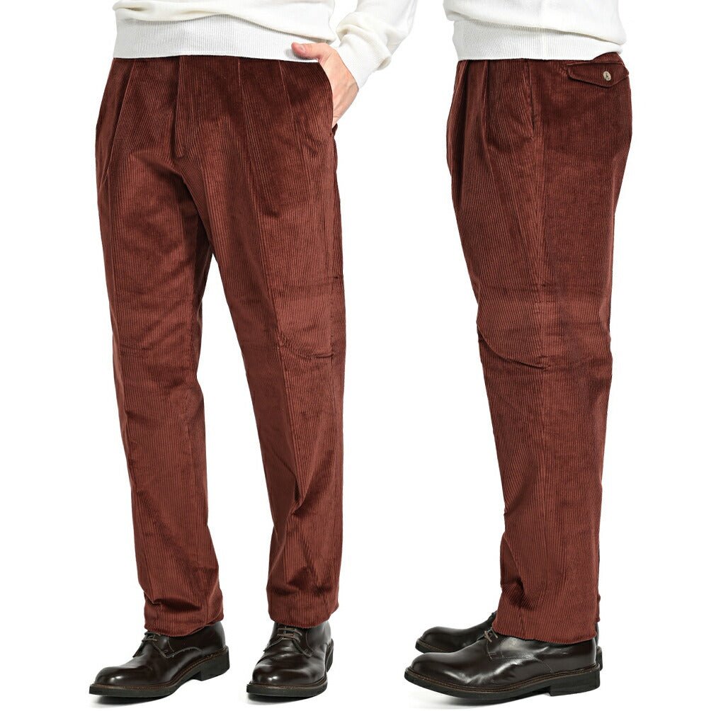 SALE|BERWICH NEGRONI LUX ストレッチコットンコーデュロイ ツータックスラックス|411937 - 46|GUARDAROBA MILANO OFFICIAL STORE
