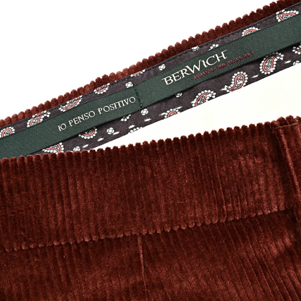 SALE|BERWICH NEGRONI LUX ストレッチコットンコーデュロイ ツータックスラックス|411937 - 46|GUARDAROBA MILANO OFFICIAL STORE
