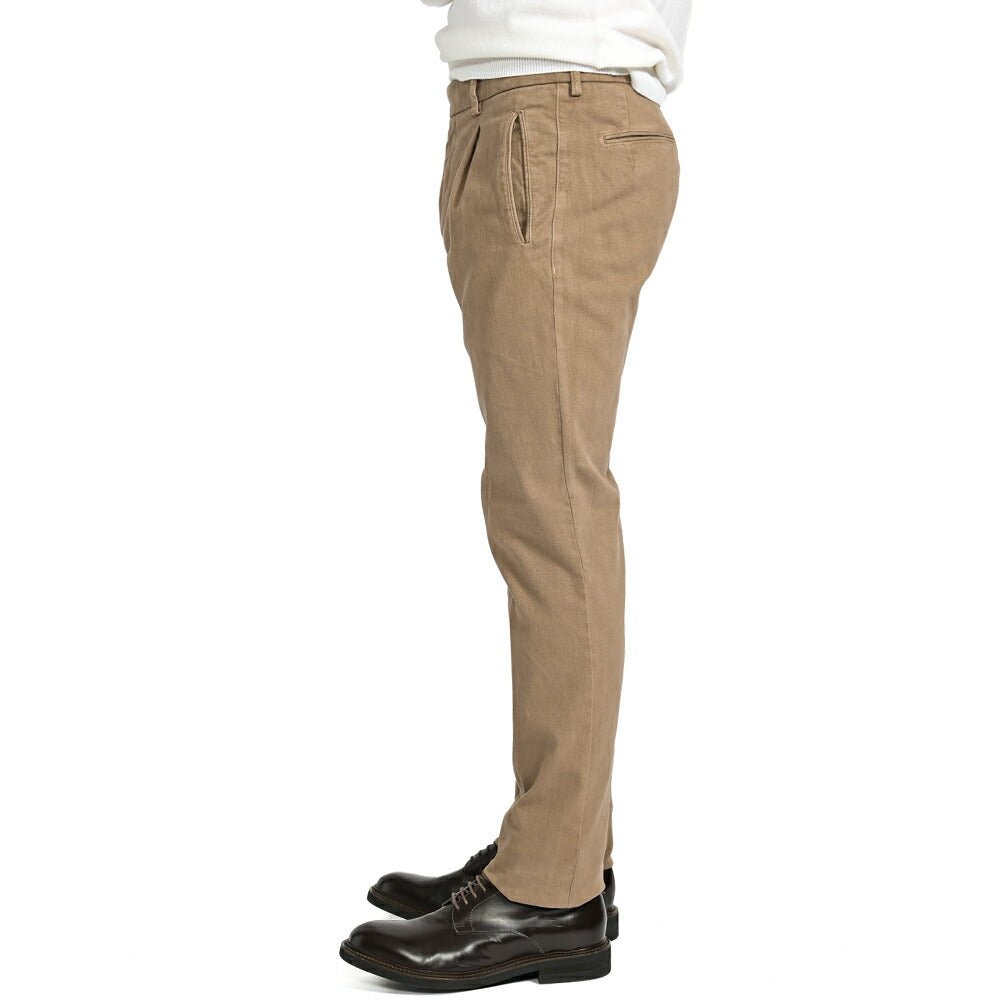 SALE|BERWICH RETRO ストレッチコットン ワンタックチノスラックス|411683 - 46|GUARDAROBA MILANO OFFICIAL STORE