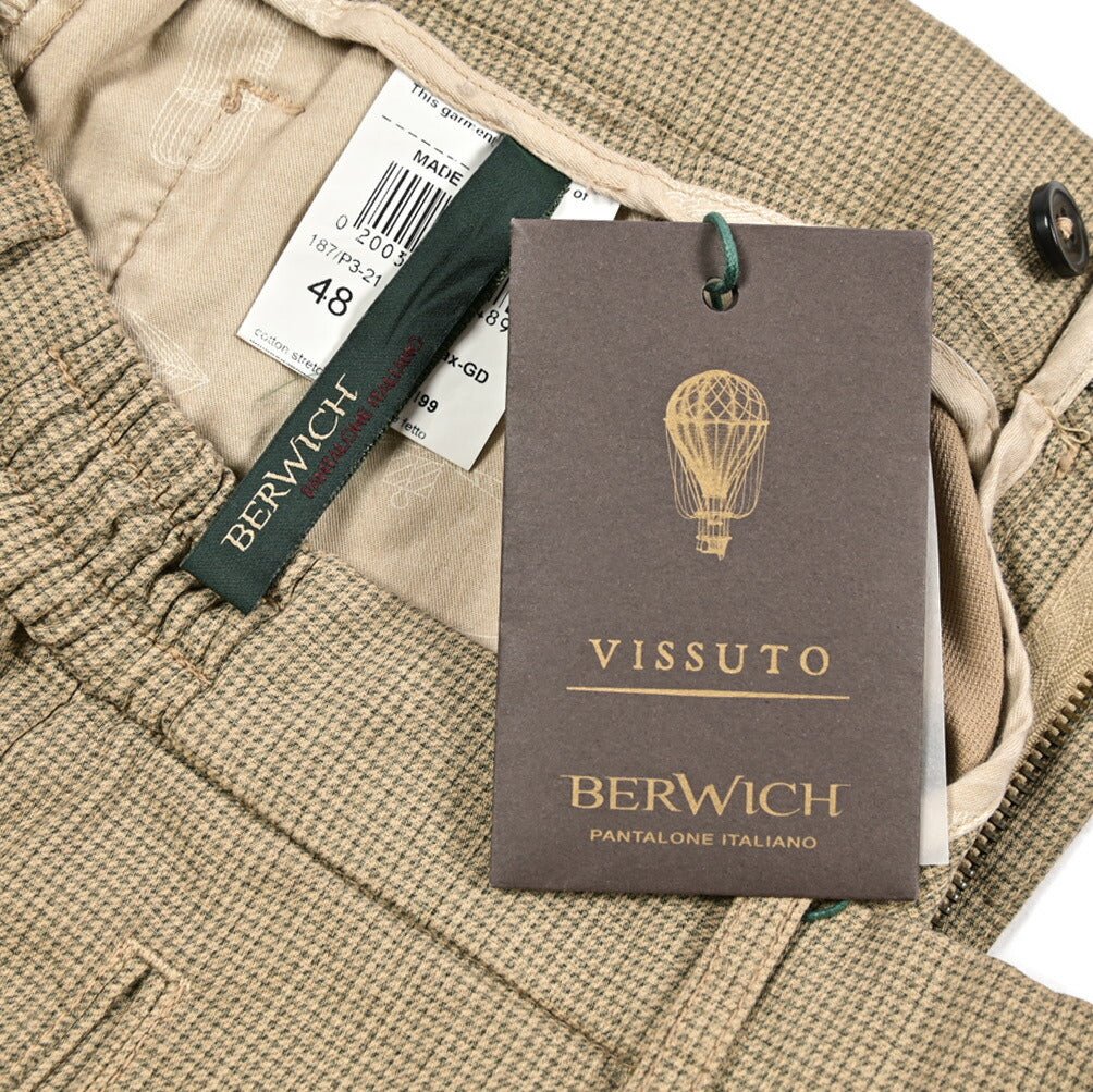 SALE|BERWICH "RETRO ELAX" ストレッチコットン ワンタックパンツ|424712 - 46|GUARDAROBA MILANO OFFICIAL STORE