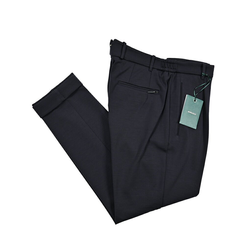 SALE|BERWICH "RETRO TECH" ストレッチウール ワンタックジャージースラックス|425247 - 48|GUARDAROBA MILANO OFFICIAL STORE