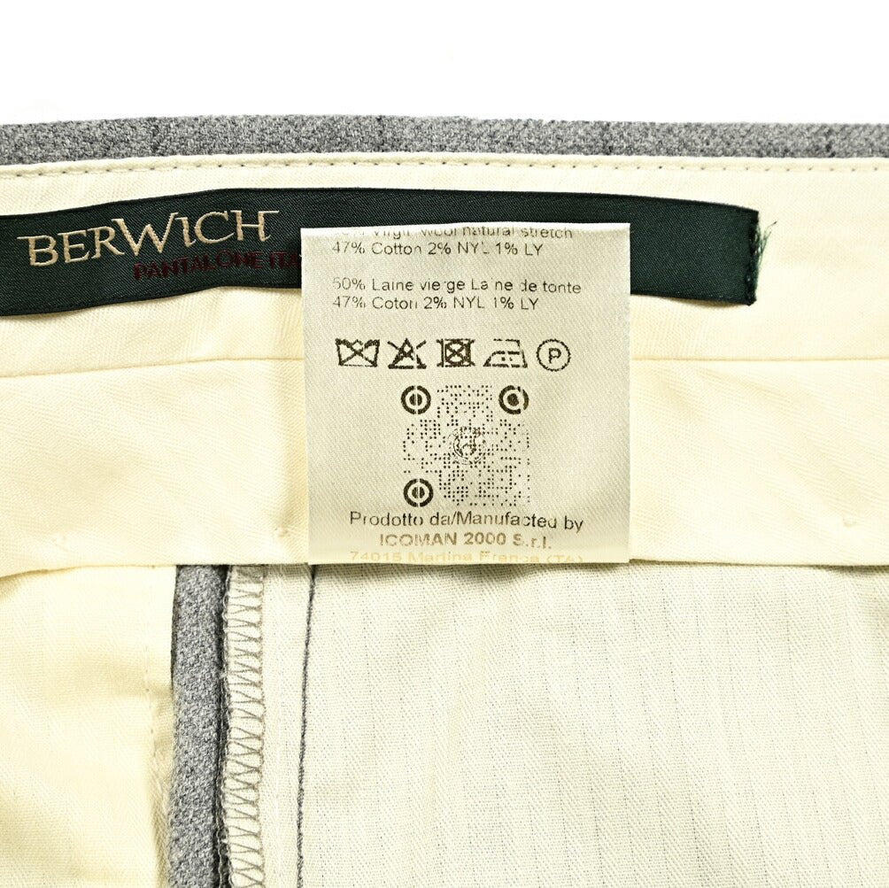 SALE|BERWICH VULCANO Z ウールコットン ノータックスラックス|411901 - 50|GUARDAROBA MILANO OFFICIAL STORE