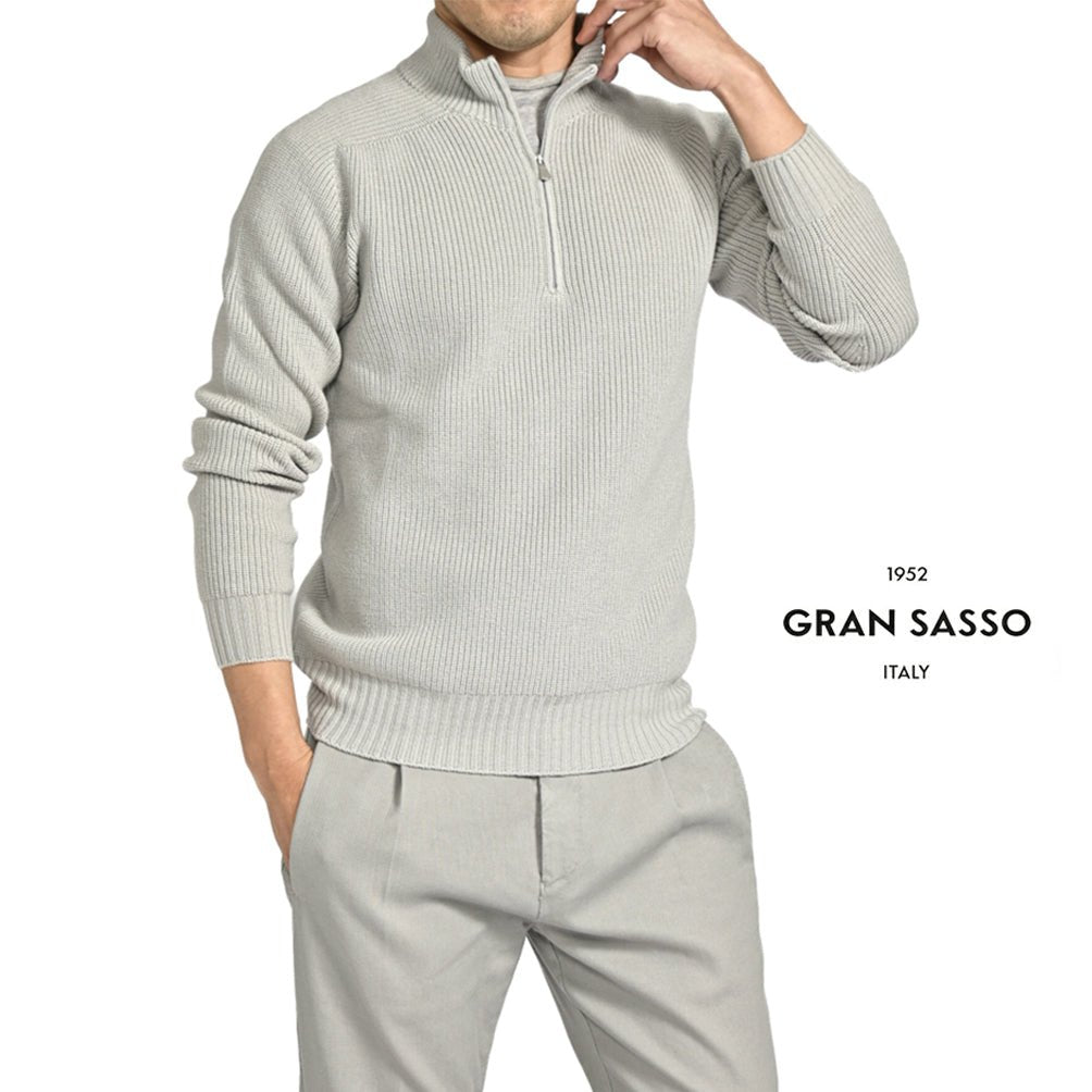 SALE|GRAN SASSO ヴァージンウール100% ハーフジップミドルゲージニットセーター|414008-A-50|GUARDAROBA MILANO OFFICIAL STORE
