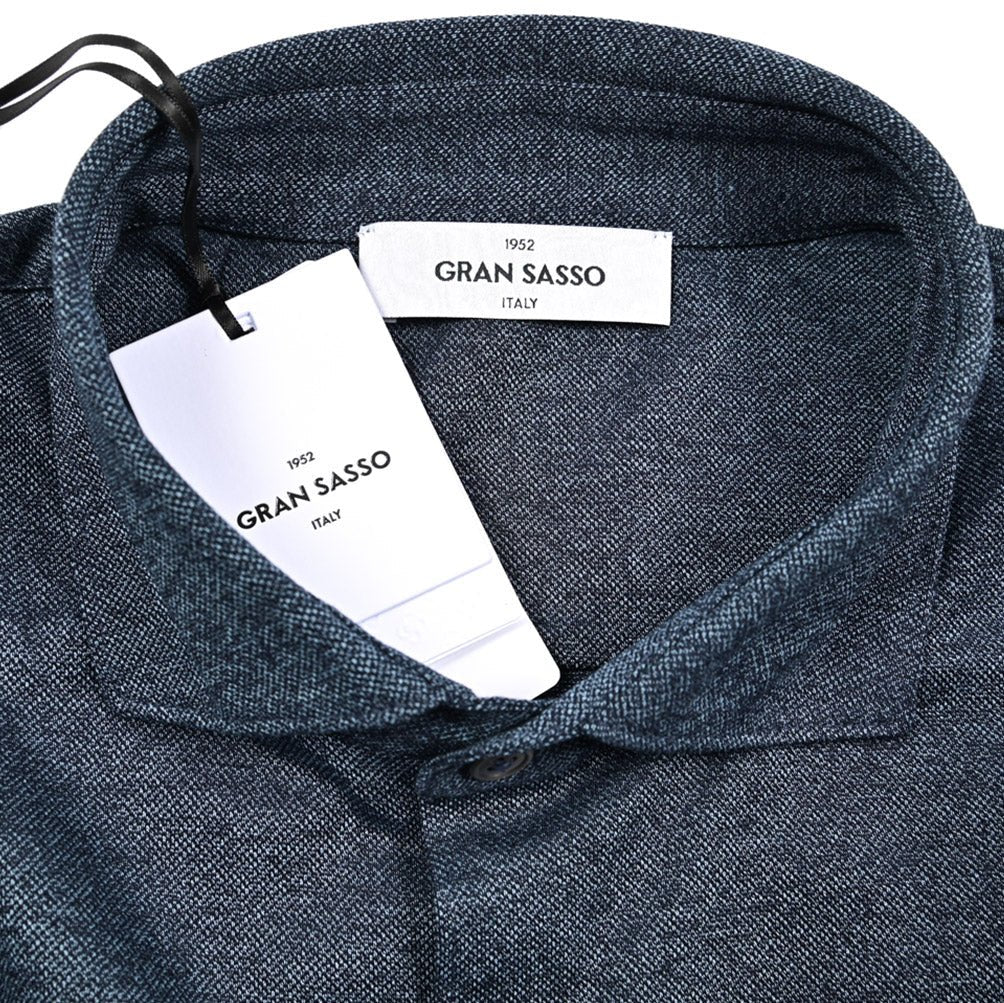 SALE|GRAN SASSO コットン100% ホリゾンタルカラー鹿の子シャツ|425934 - 48|GUARDAROBA MILANO OFFICIAL STORE