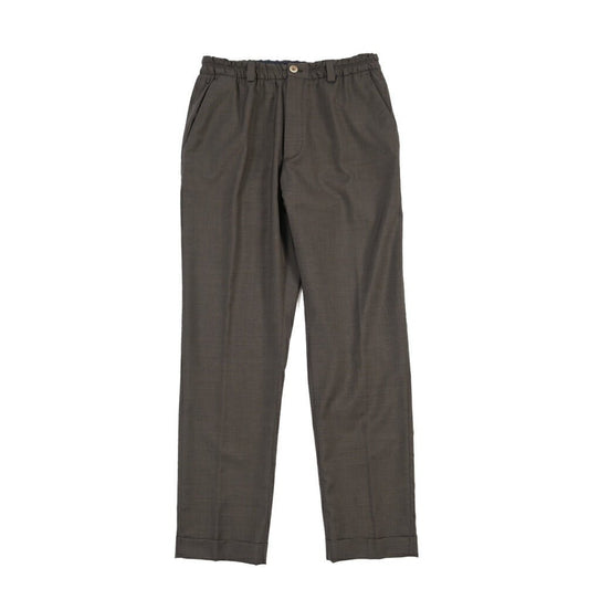 SALE|GTA “ALFIO” ヴァージンウール100% ウエストバンド付きイージースラックス / SLIM FIT ブラウン 44 | GUARDAROBA MILANO OFFICIAL STORE