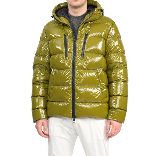SALE|HERNO 撥水ナイロン100% フード付きシャイニーダウンジャケット グリーン 46 | GUARDAROBA MILANO OFFICIAL STORE