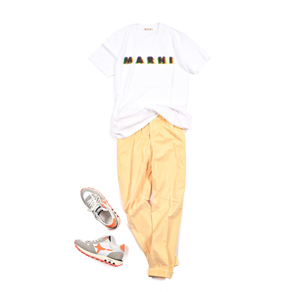 SALE|MARNI 3Dプリントロゴ コットン100% 半袖クルーネックTシャツ|391257 - A - 46|GUARDAROBA MILANO OFFICIAL STORE