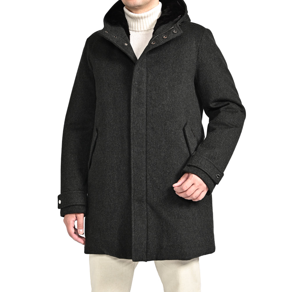 SALE|MOORER "BASSI - CS" カシミヤ100% ラビットファーライナー付きダウンコート / ACQUA PROOF (防水)|420435 - 48|GUARDAROBA MILANO OFFICIAL STORE