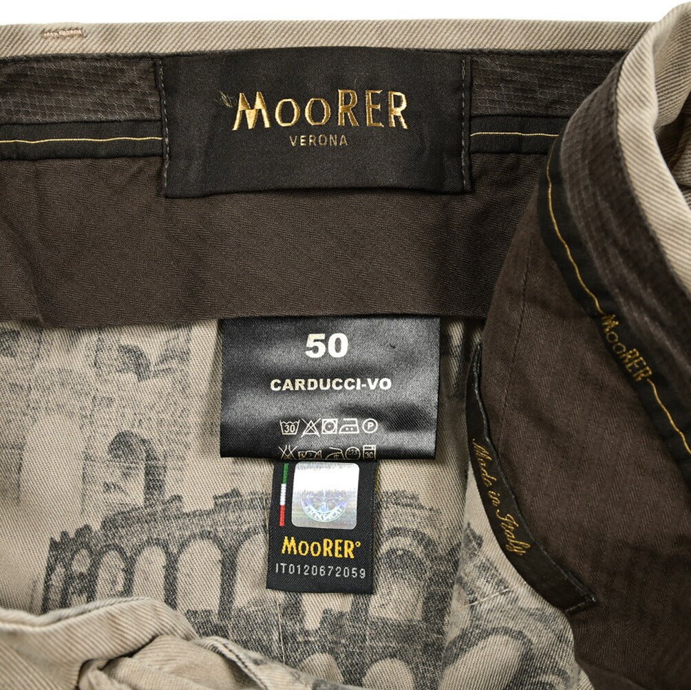 SALE|MOORER CARDUCCI VO ストレッチコットン ノータックチノスラックス|418441 - 50|GUARDAROBA MILANO OFFICIAL STORE